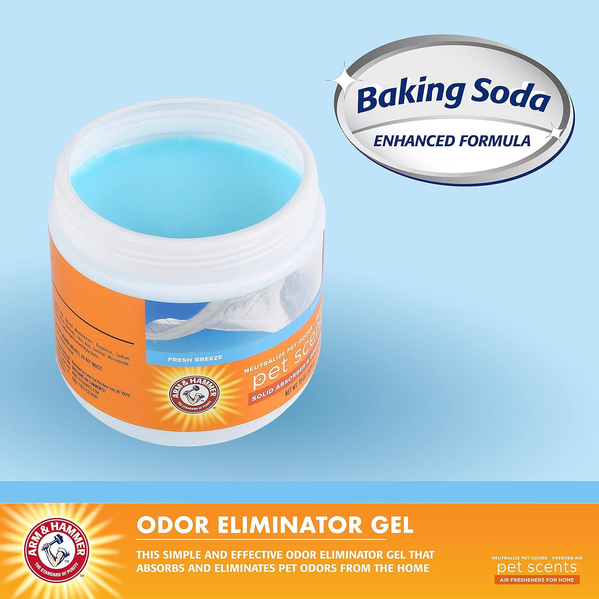 Arm & Hammer Pet Scents, Odor Eliminator Gel, Fresh Breeze, 15 oz