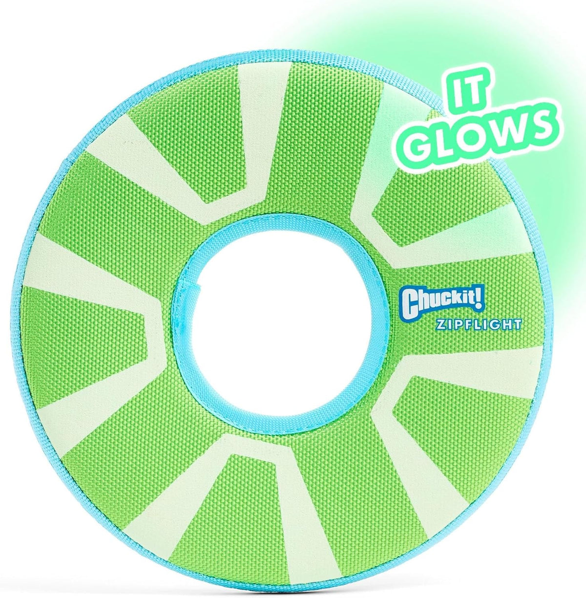Chuckit! Max Glow Zipflight Flying Disc Dog Toy, Floats, Medium, 8.5in