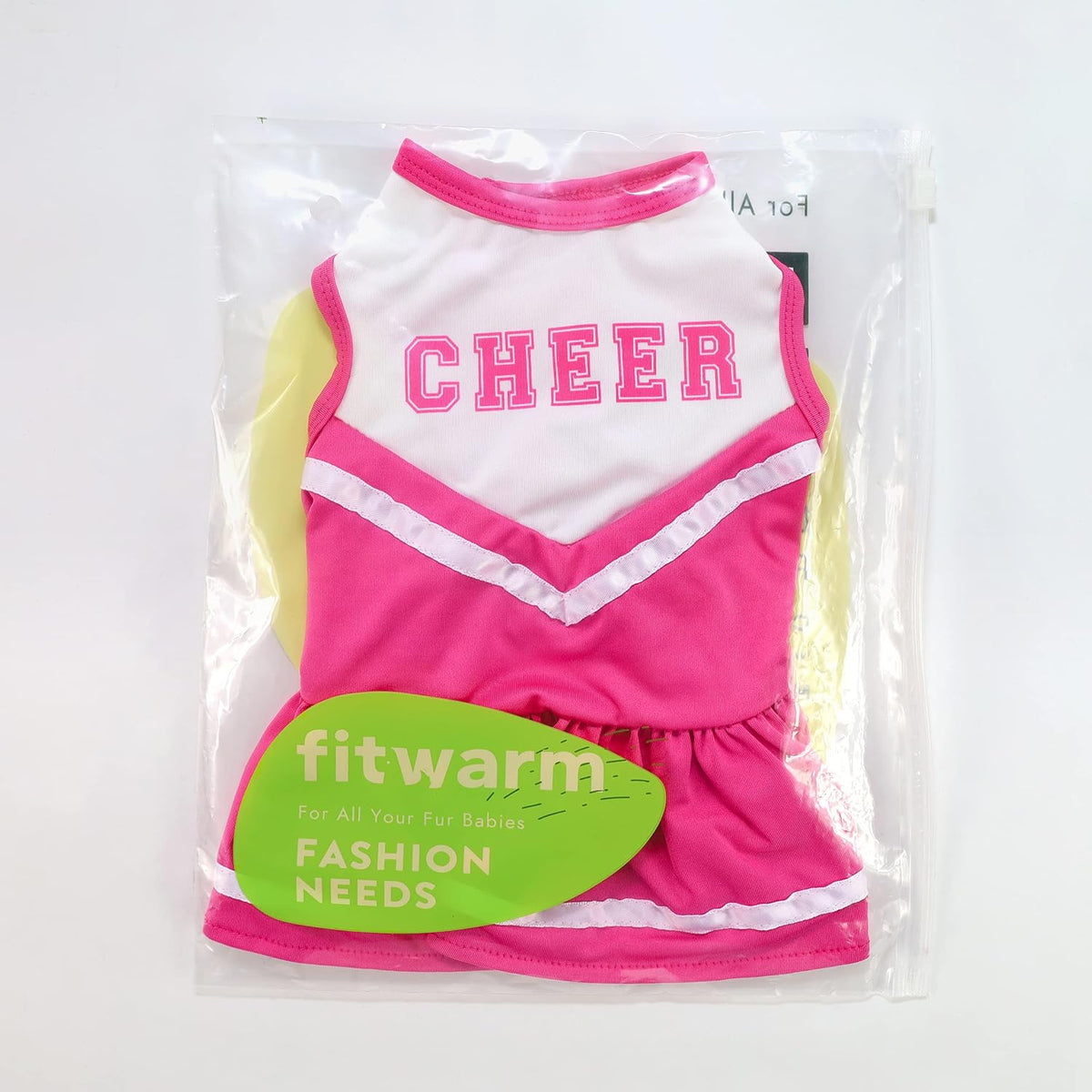 Fitwarm Cheerleader Dog Costume, Sporty Cheer Dog Dress for Small Dogs Girl, Pet Clothes Cat Outfits, Pink White, Small