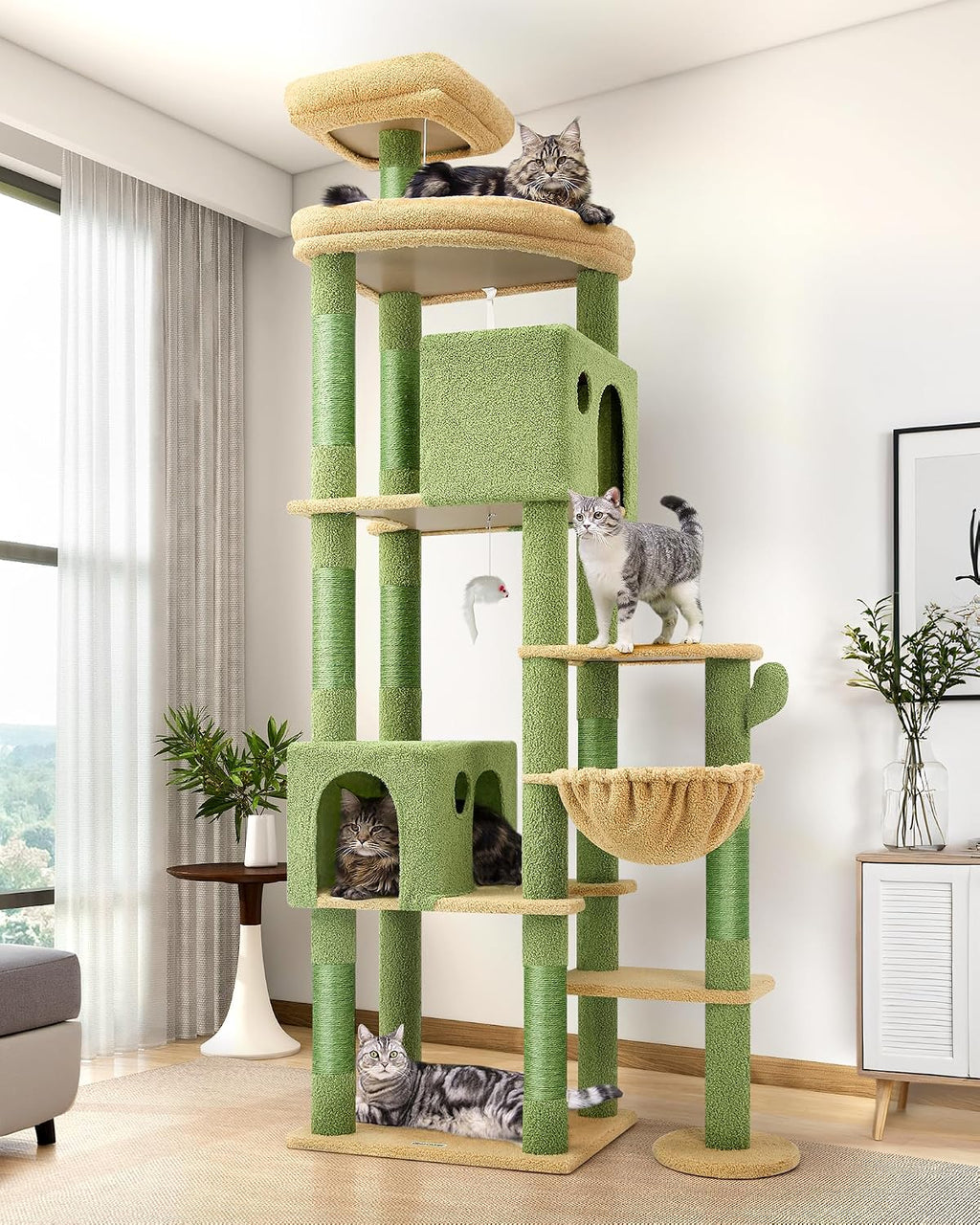 Globlazer Giant Cat Tree for Indoor Large Cats, 83in, F83, Light Grey