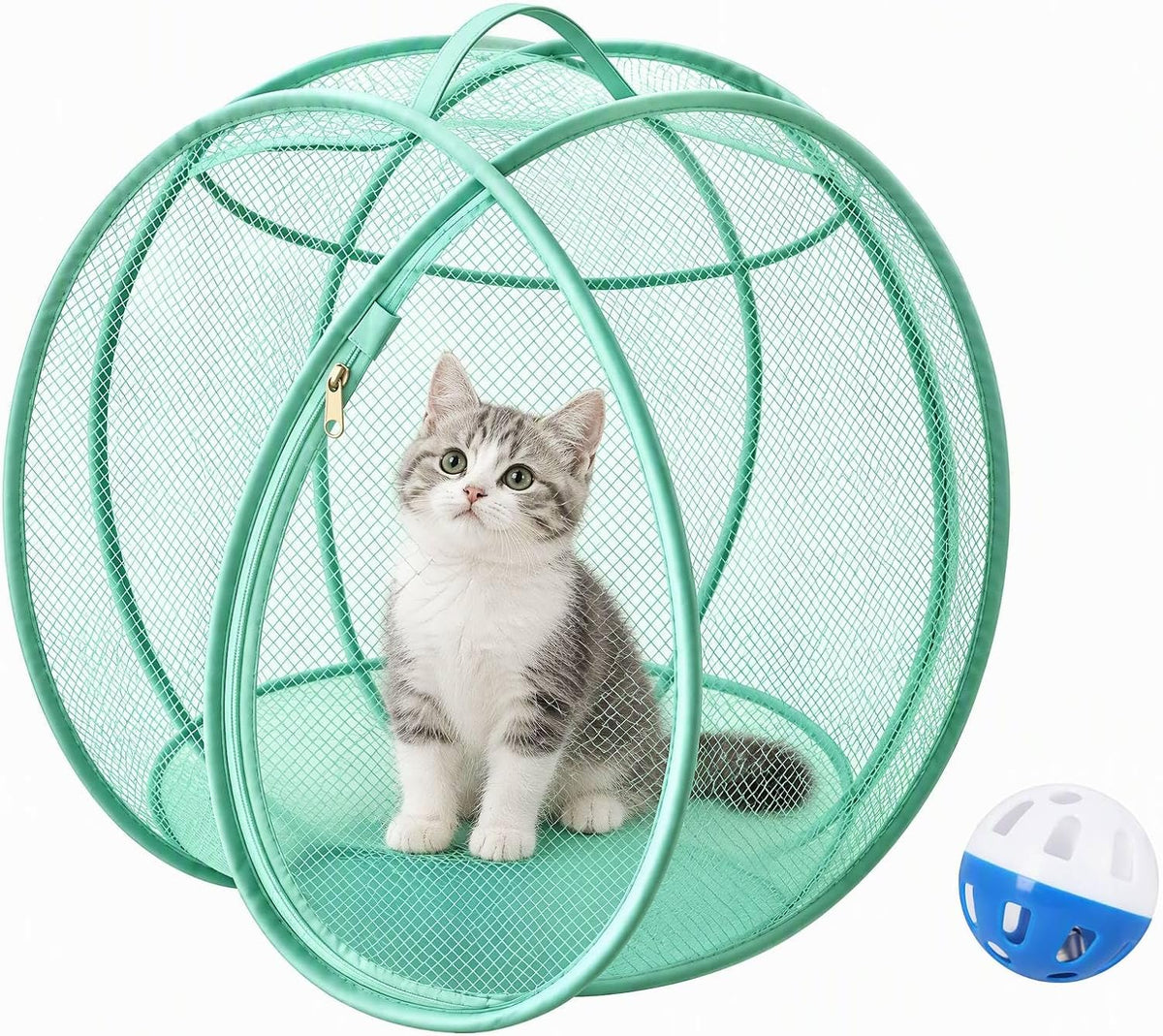 Rolling Cat Hamster Ball, Pop Up Catio Outdoor Cat Enclosure