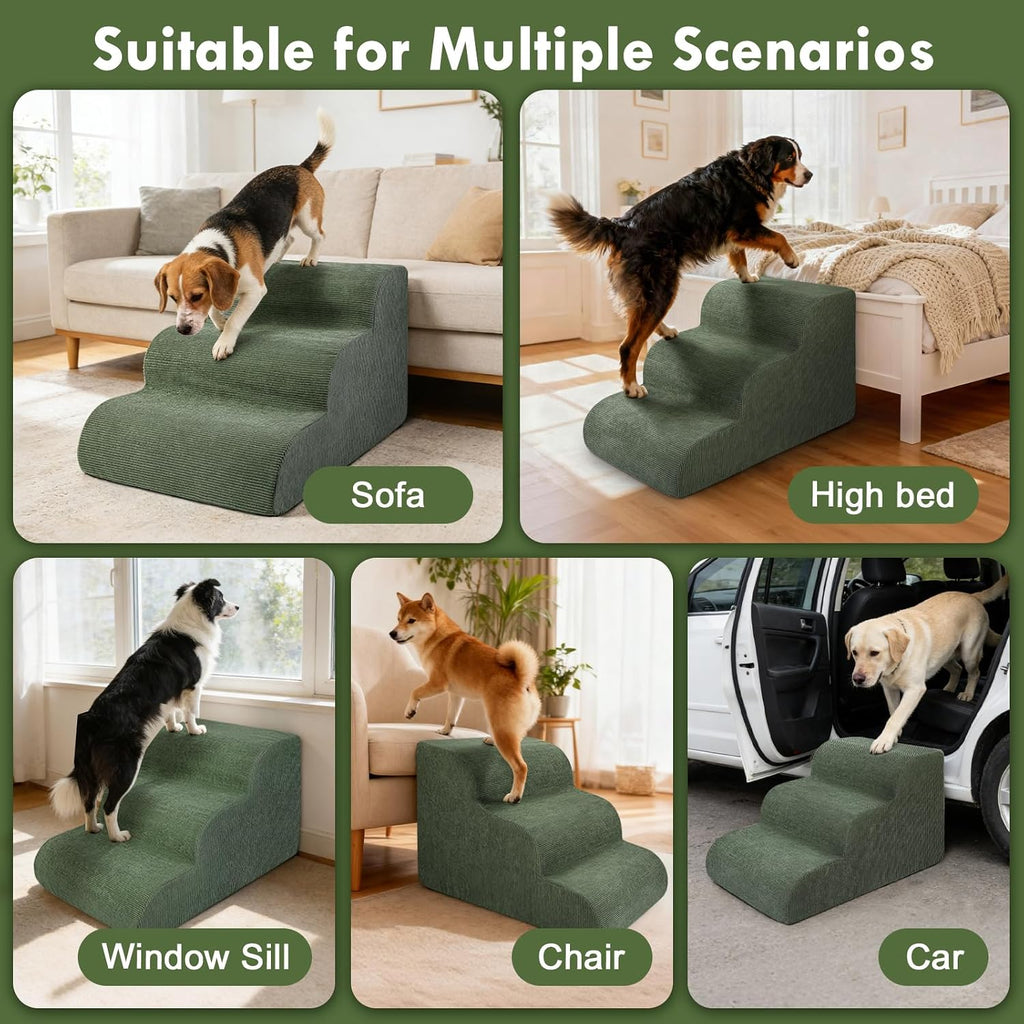 Dog Stairs for Large Dogs 18", Extra Wide Pet Ramp for Bed Couch