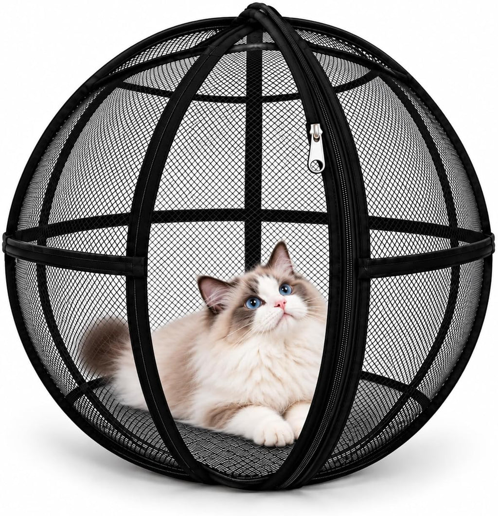 Giant Hamster Ball for Cats, 27.56 in Foldable Mesh Cat Playpen，2 Pcs