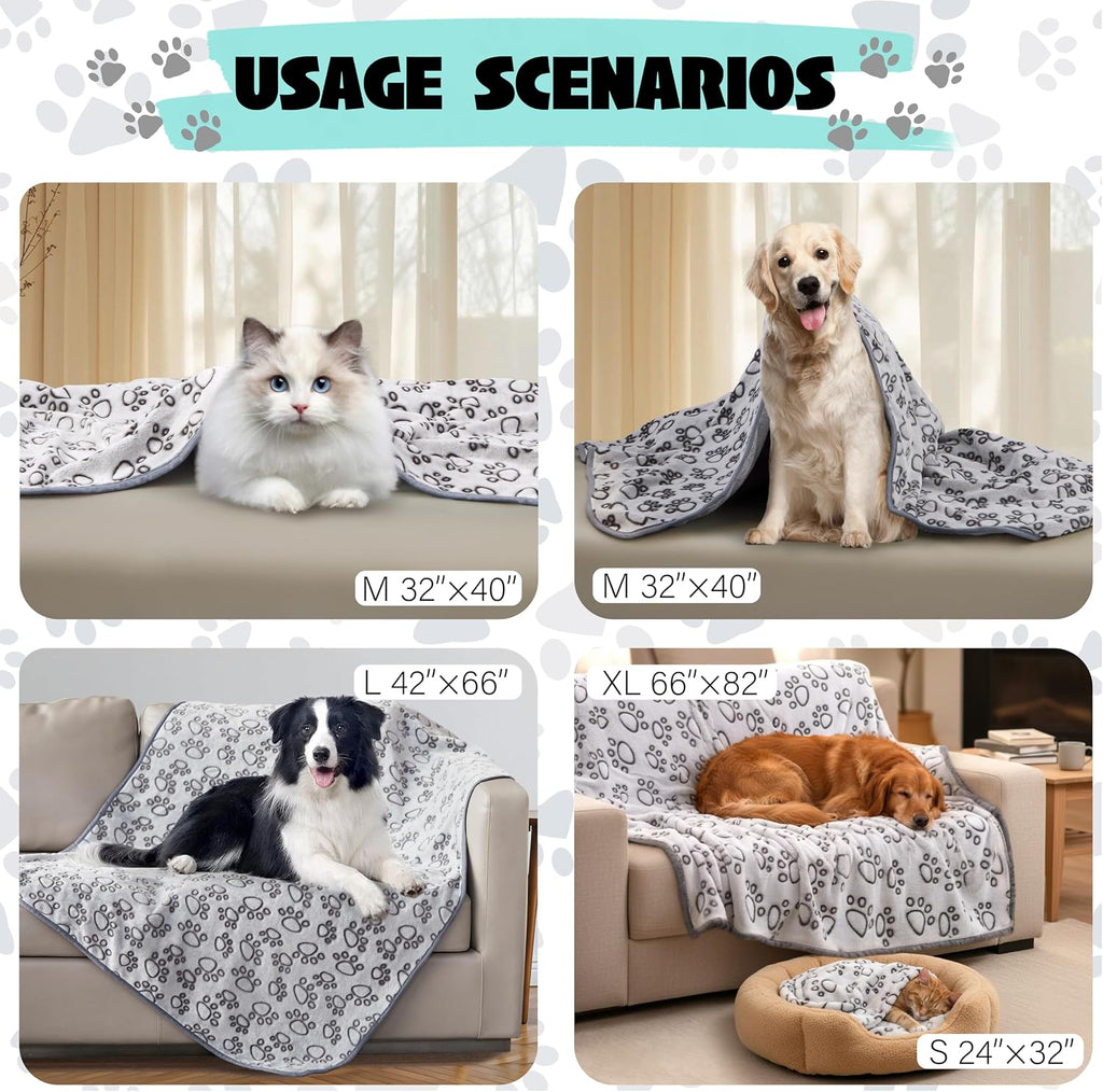 Stuffed® Premium Soft Dog Blanket Washable, 40"x32" Cat Blanket for Indoor Cats Large Medium Small Dog Puppy Essentials 