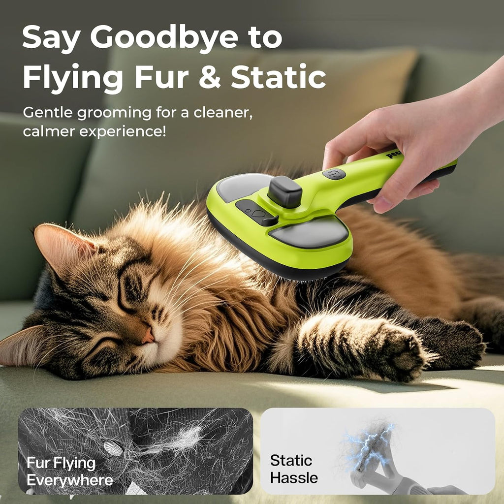 Pecute Self-Cleaning Steam Dog Cat Brush & Leave-in Conditioner, Cool Mist