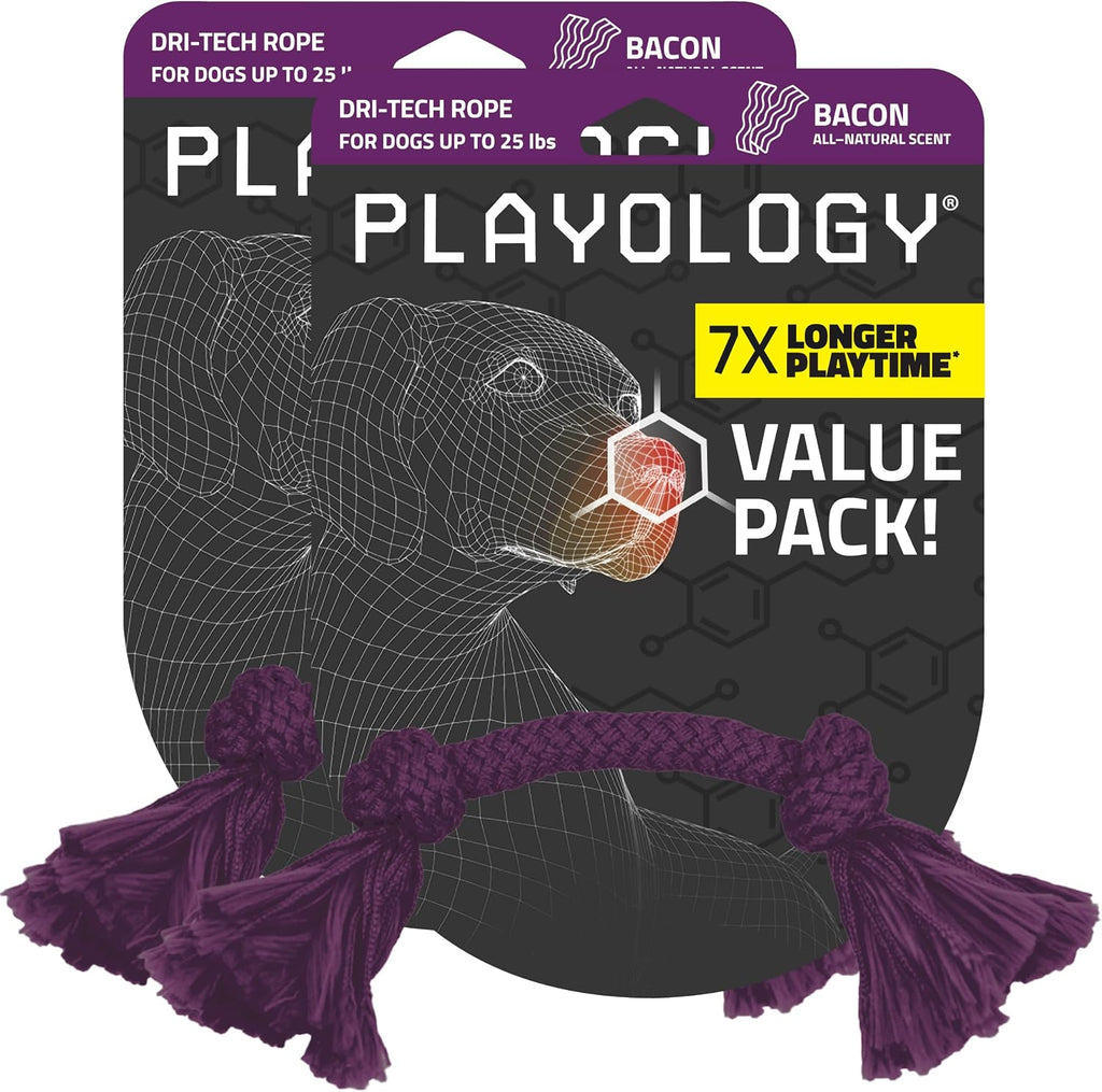 Playology Tug Rope Dog Toys for Large Dogs - Jumbo, Peanut Butter Scent
