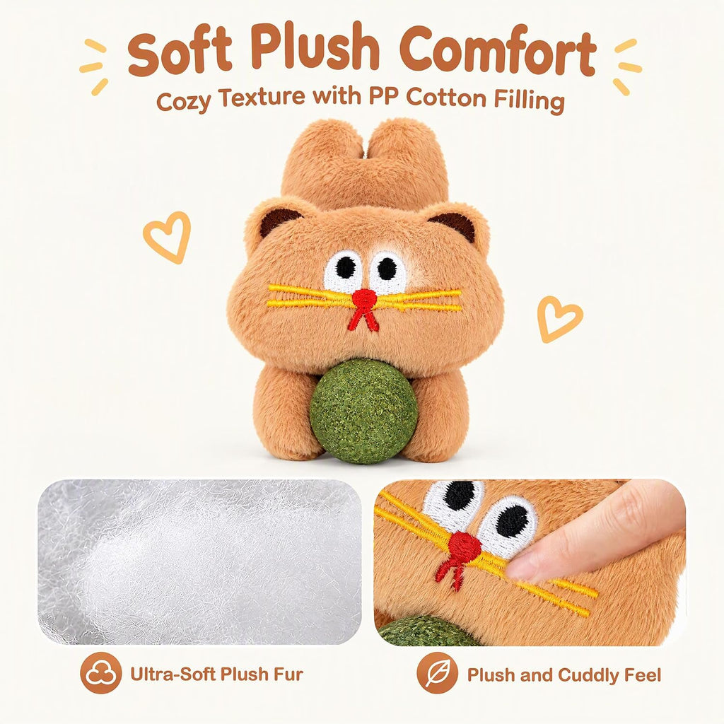 2PCS Catnip Plush Cat Toy, Cute Kitten, Cat Toys for Kittens & Indoor Cats