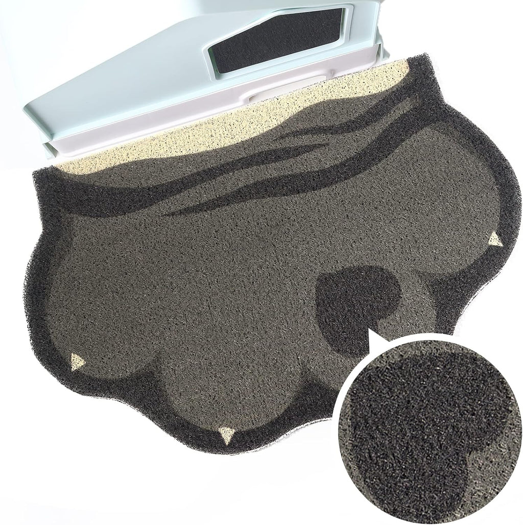 Cute Cat Litter Mat 24”x16”, Litter Box Mat, Litter Trapping Mat, Soft on Kitty Paws, Easy Clean, Anti Slip, Pet Accesso