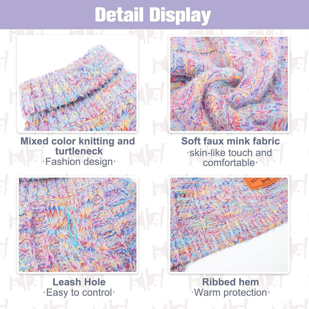 Dog Sweaters for X-Small Dogs, Knit Clothes with Harness Hole