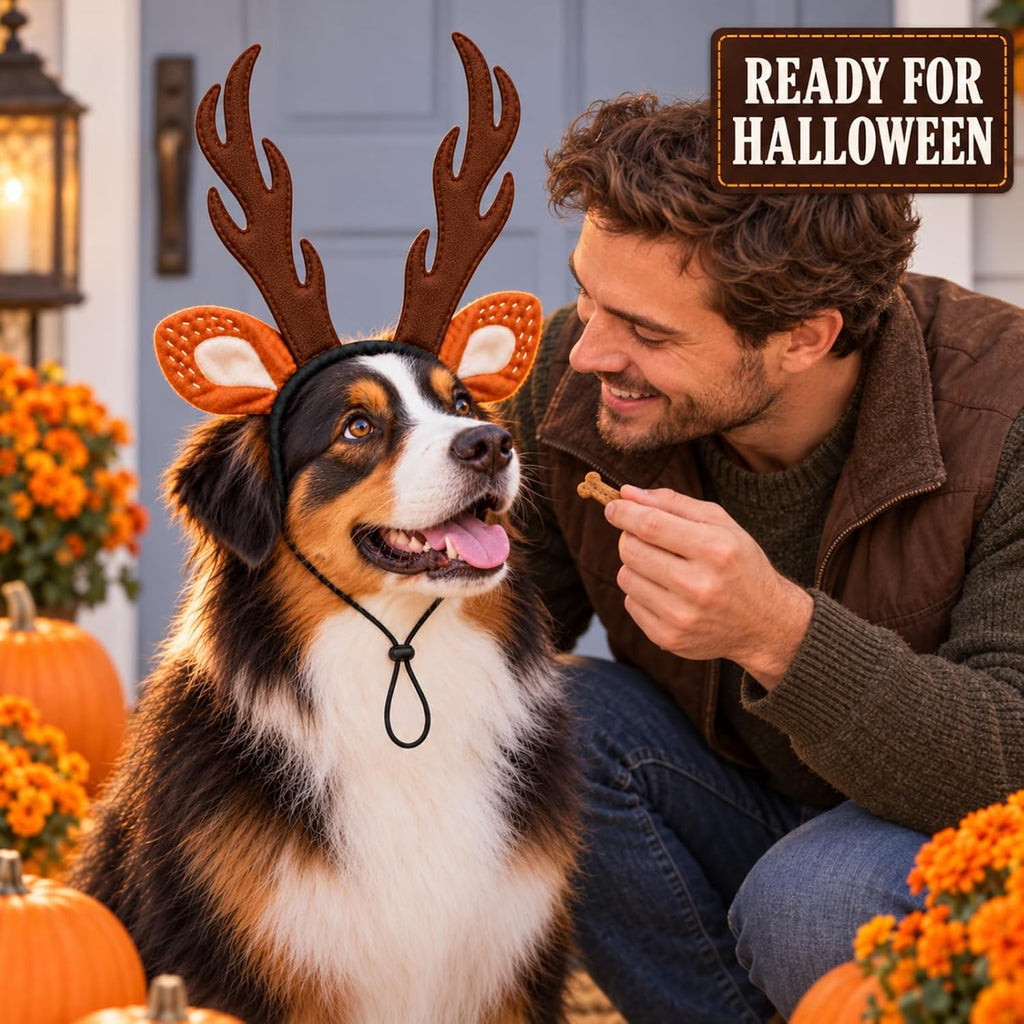 Dog Reindeer Antlers Deer Ear Headband Pet Halloween Christmas Costume