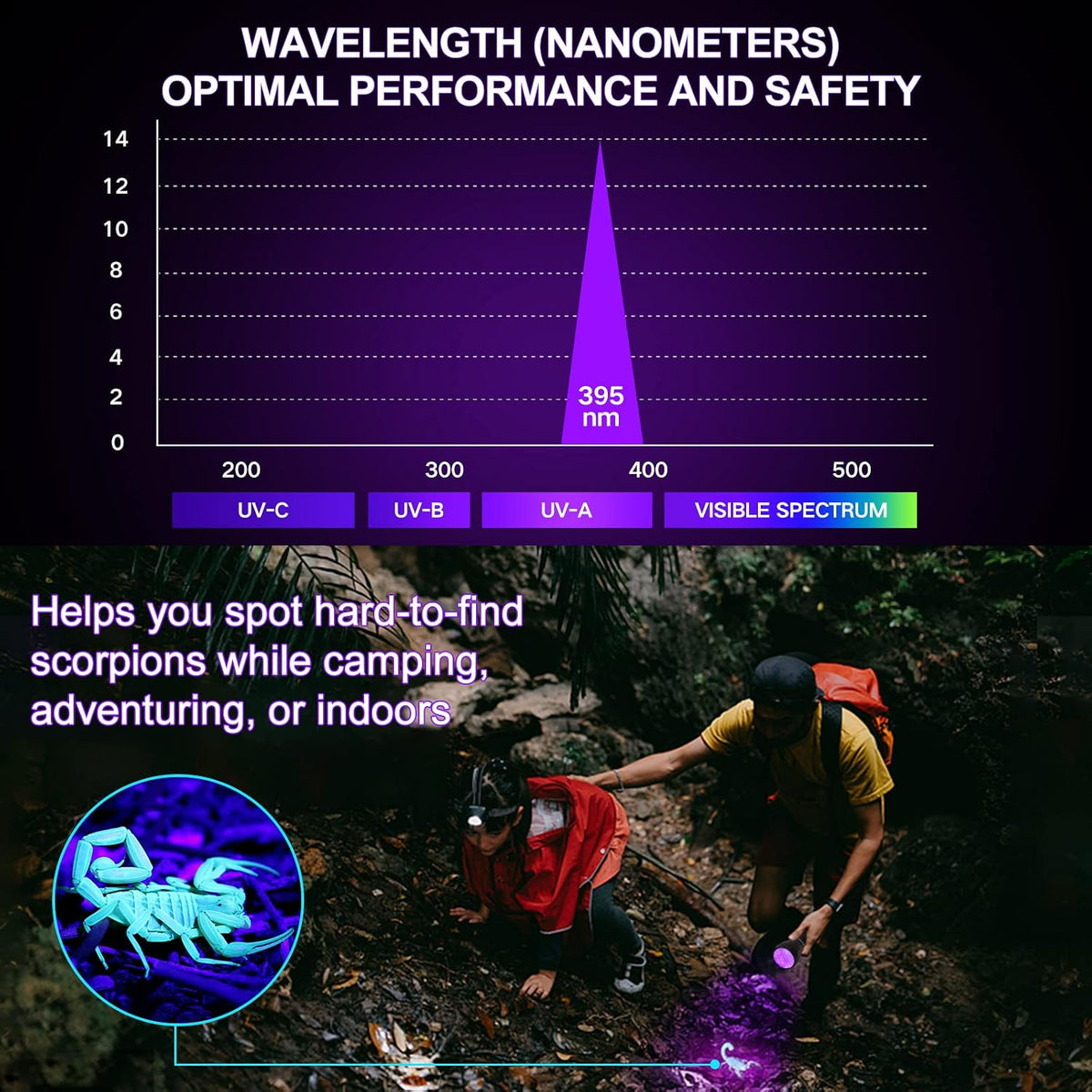 Black Light UV Light Flashlight, 21 LED 395nm Ultraviolet Blacklight Flashlight Mini Pet Urine Detector for Dog/Cat, Dry