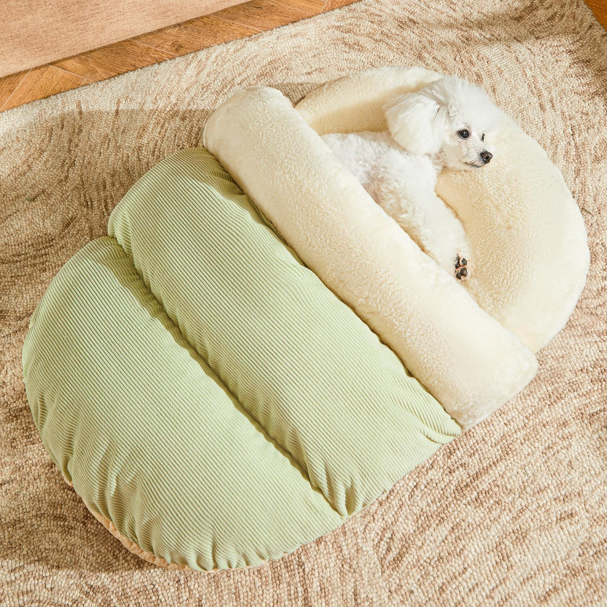 Romaneco Bed for Dog and Cat, Pet Bed, Ultra Soft Cute Plush Slipper Cat Cave Bed, Anti Slip Warm Pet House Nest, Self-W