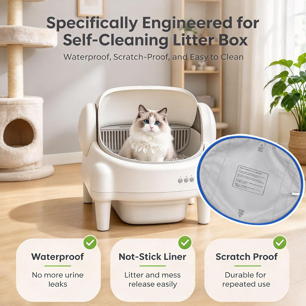 Waterproof Pads for PARUUNTYS/KITPLUS Open Top Self Cleaning Litter Box, Liner Replacement for Hazrela Automatic Litter 