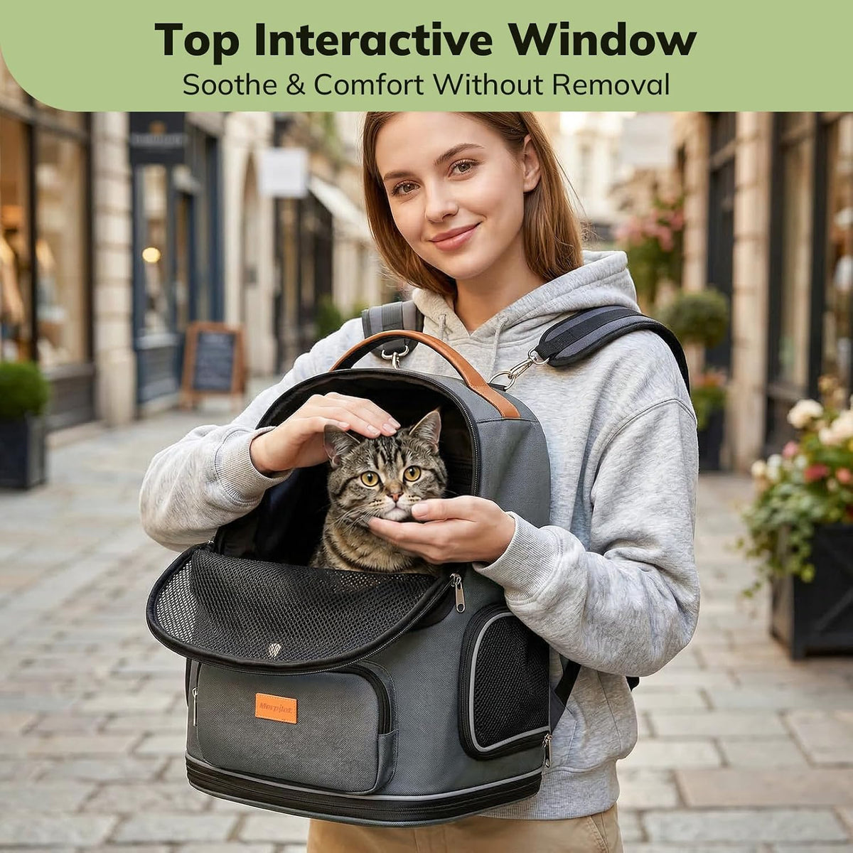 Morpilot Expandable Cat Carrier Backpack for Small Dogs & Cats Up to 12lbs