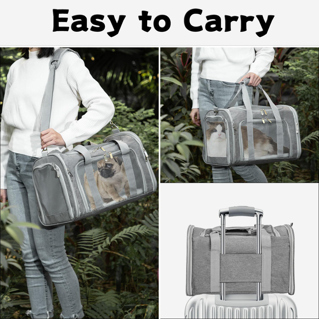 LEHNI Soft-Sided Cat/Dog/Pet Carrier, Collapsible Pets Travel Carriers