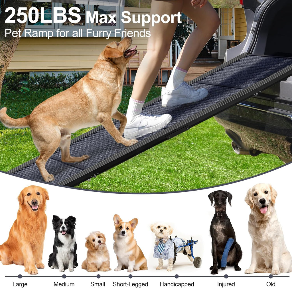 Dog Ramp for Car Truck 63" L × 17" W, Pet Ramp Lightweight Foldable