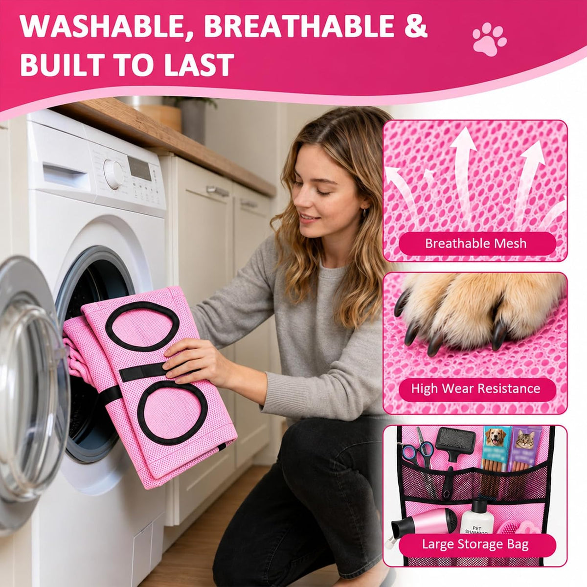 Pet Grooming Hammock for Small Dogs with Stand, Dog Bathing Hammock