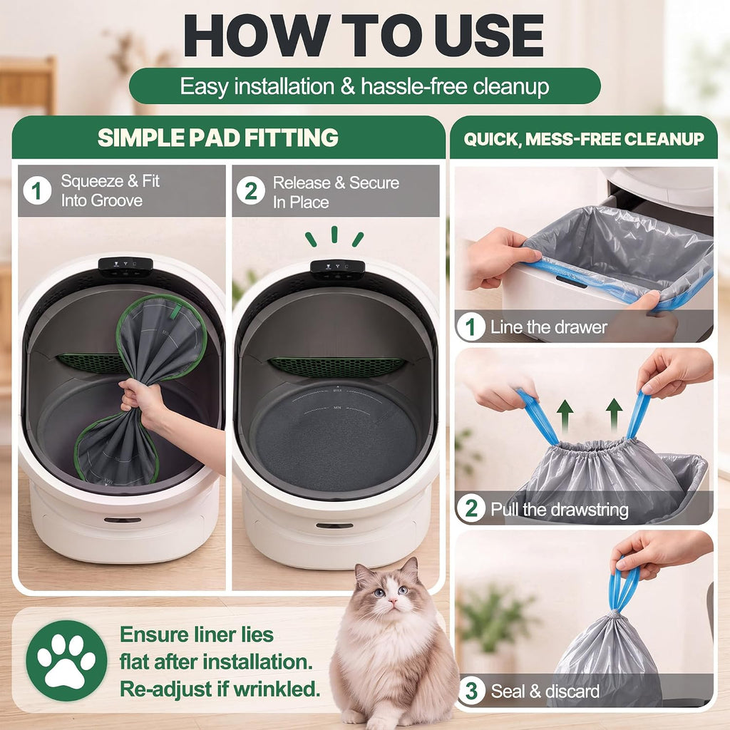 Enhon Cat Litter Pad Set Compatible with PETLIBRO Luma Automatic Litter Box