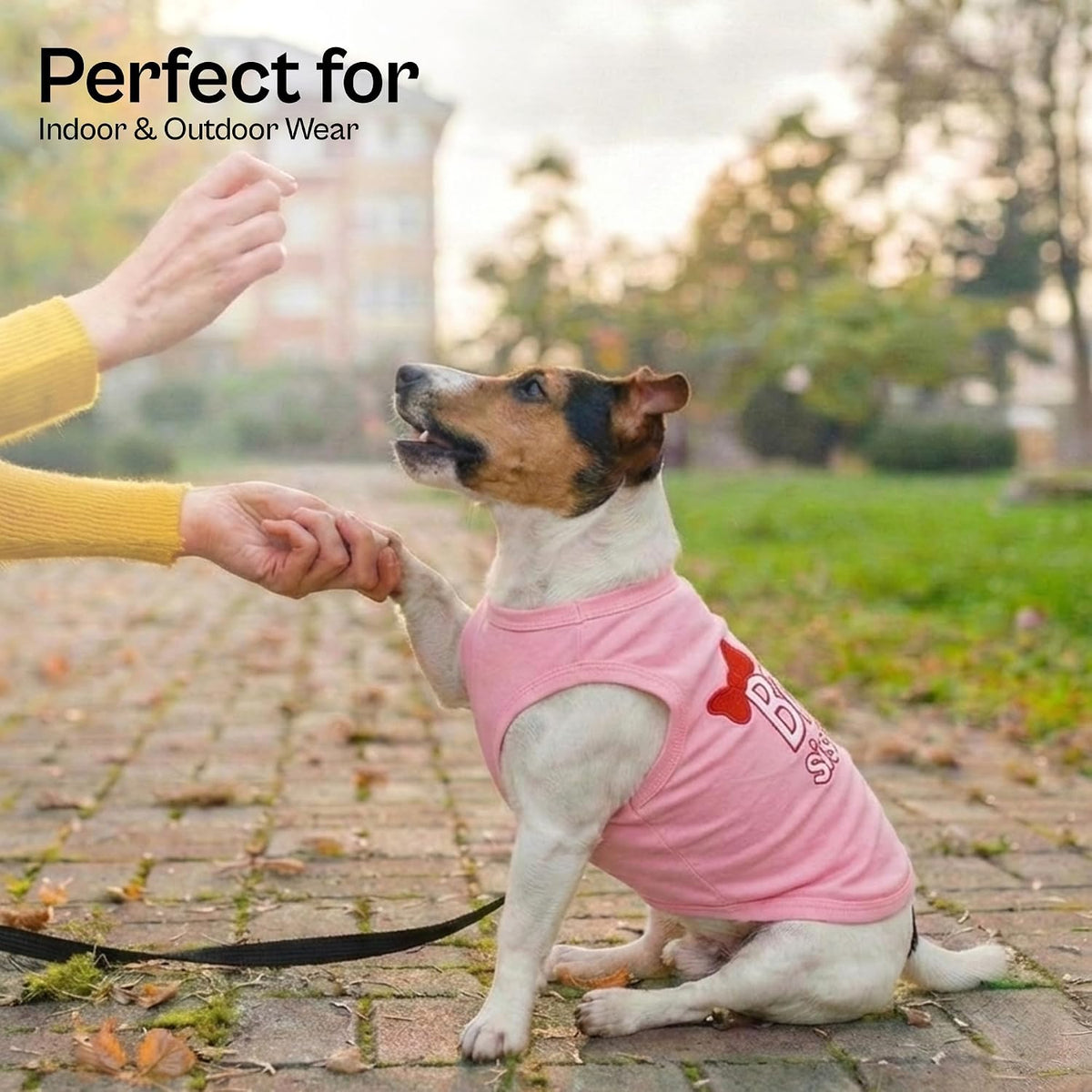 Parisian Pet Dog Shirt – 100% Cotton Shirts for Small Dogs – Pink Sleeveless Puppy Clothes – Lightweight and Breathable 