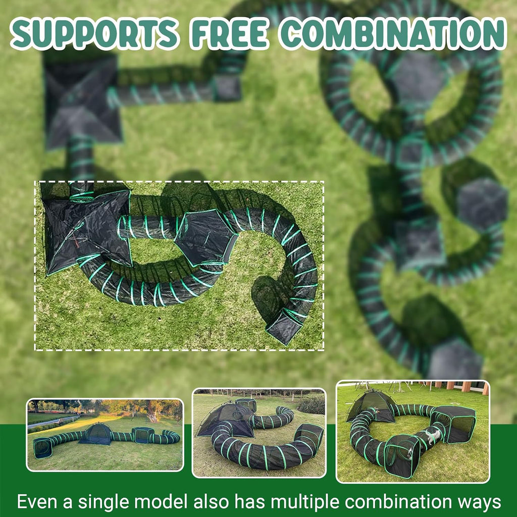 6-in-1 Cat Tent & Enclosure Outdoor, Foldable Playpen with Tunnels