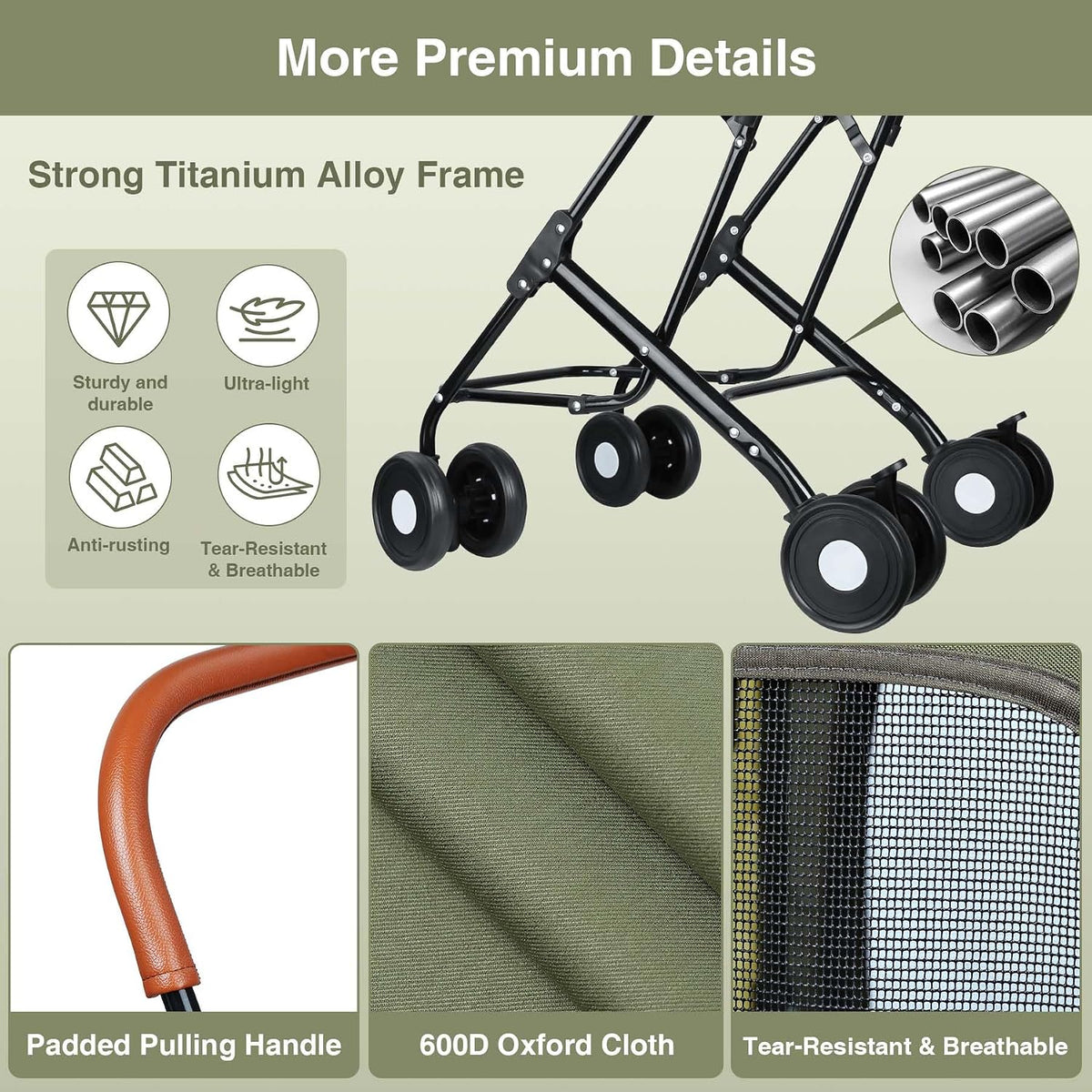 Double Pet Stroller for Dogs and Cats(Green)