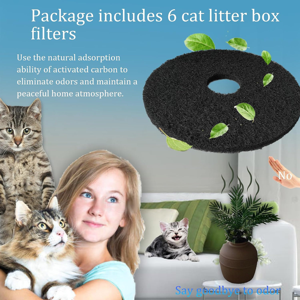 Activated Carbon Charcoal Filters for Hidden Cat Litter Box