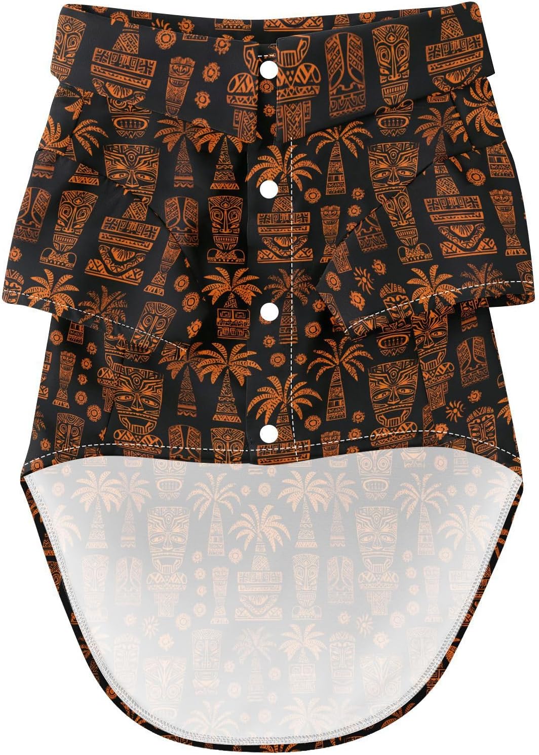 Dog Shirt Tiki Orange Palm Tree Beige Pet Outfit