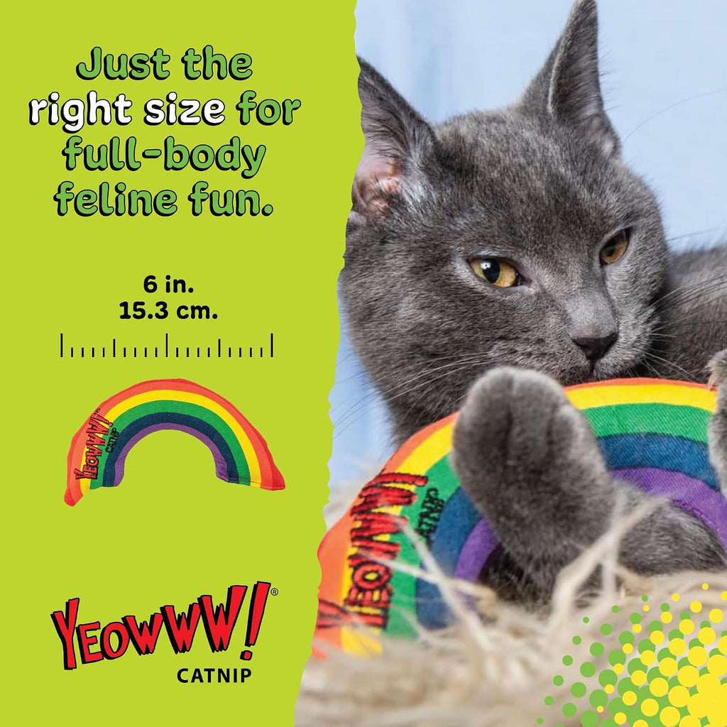 Yeowww! Catnip Rainbow Toy for Cats - Colorful Arch Shape - Durable Cotton Twill - Made in the USA - Stuffed with Organi