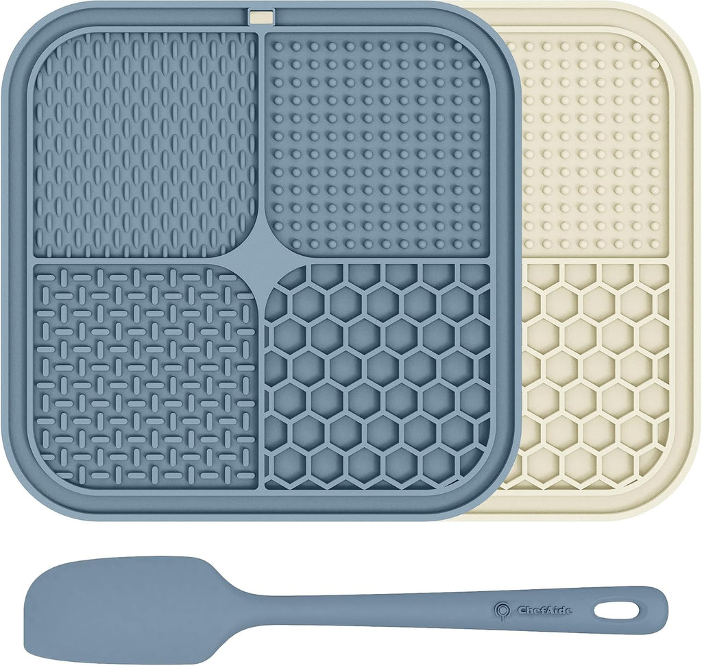 ChefAide 2 Pack Lick Mat for Dogs, Cats & Puppies with Suction Cups