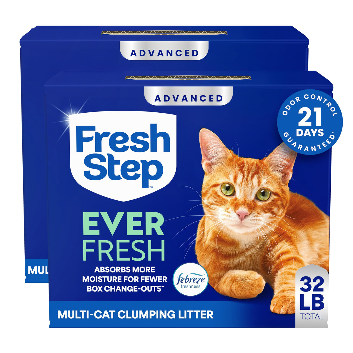 Fresh Step Advanced Ever Fresh Multi Cat Clumping Cat Litter, 16 lb., 2 Pk