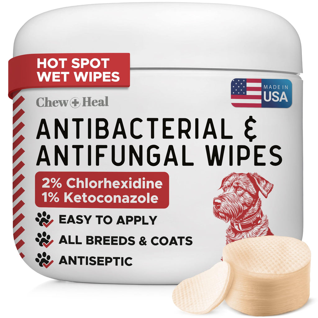 Dog Paw Wipes Antibacterial 50 Count - Antifungal Wipes for Dogs
