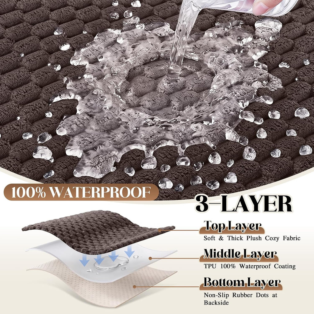 TAOCOCO 100% Waterproof Couch Cover for Dogs, Washable Flannel Sofa Protector, Non Slip Sofa Covers for 3 Cushion Couch 