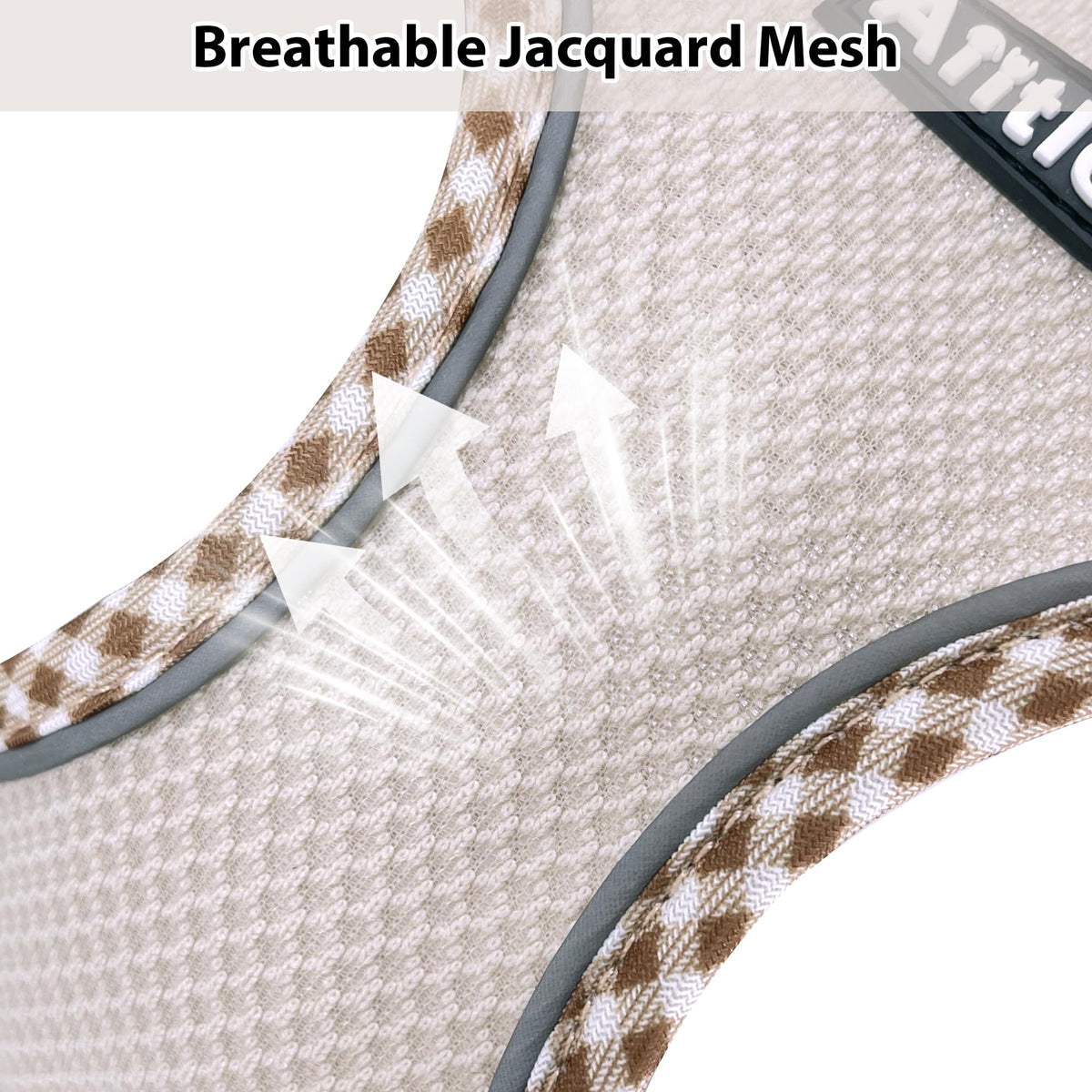 AIITLE Breathable Dog Harness Small Sized and Leash Set, Brown-Beige XXXS
