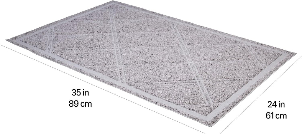 Amazon Basics Less-Mess Litter Trapping Cat Litter Box Mat, Soft on Kitty Paws, Waterproof, Scatter Control, 24" x 35", 