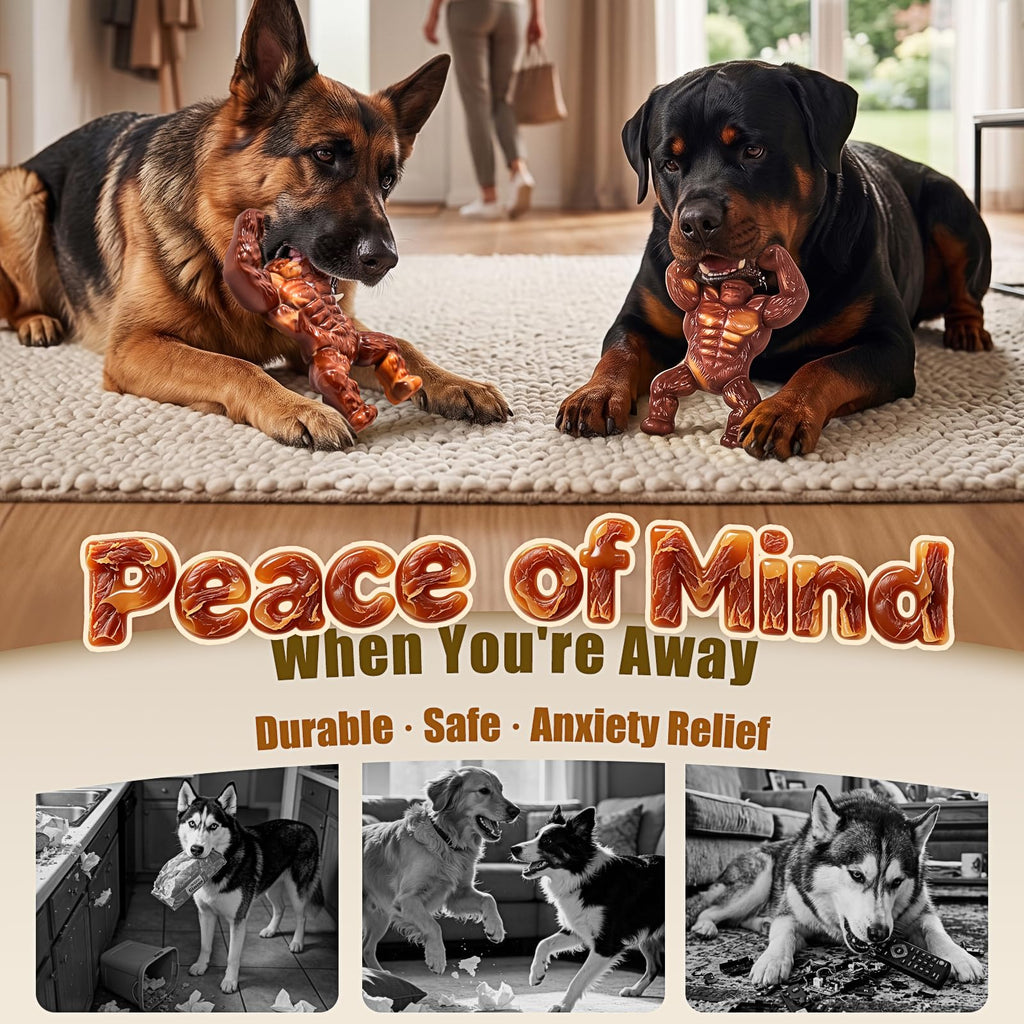 PETSTA Indestructible Dog Toys for Aggressive Chewers, Extreme Tough Toys for Large Dogs, Real Beef Flavored, Dog Bone for Medium/Large Dogs Breed, Gifts for Dogs