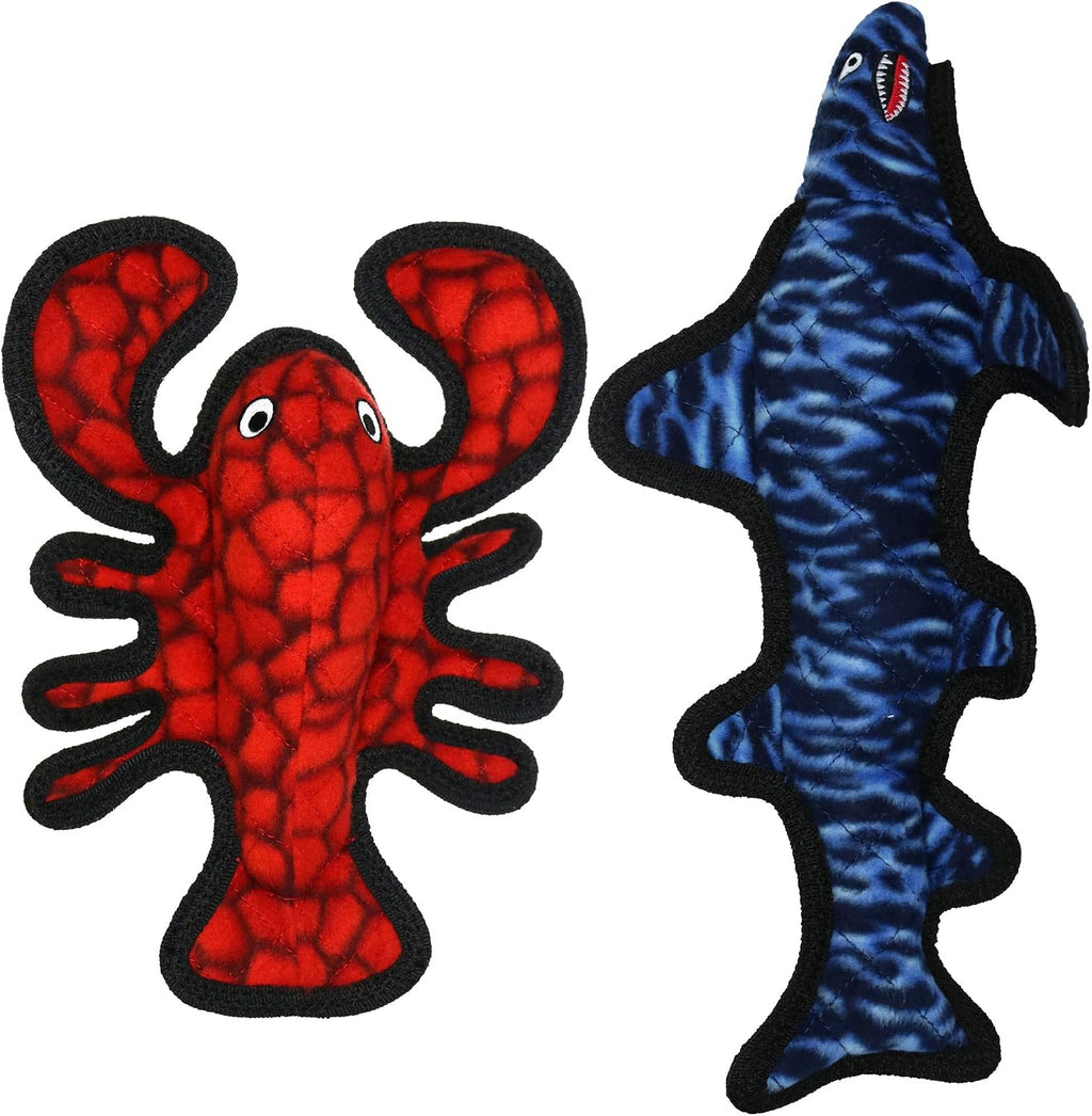 Tuffy® 2 Pack Lobster Shark Ultra Durable Plush Dog Toys