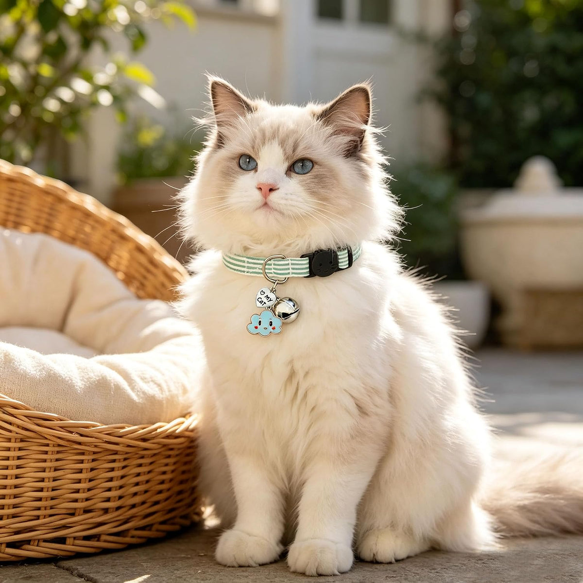 Cotton Cat Collars, Breakaway Polka Dot Kitten Collar for Girl and Boy Cats