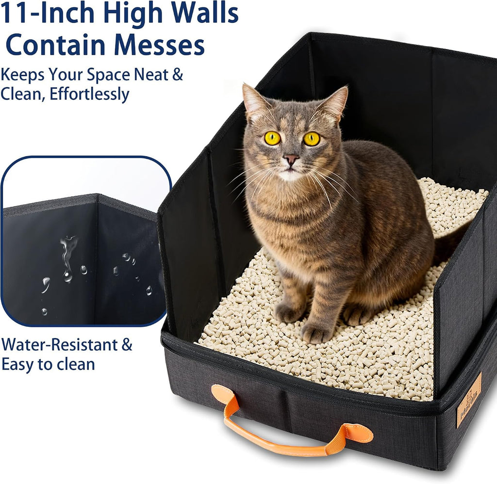Portable Travel Litter Box for Cats, 17.7"×13.5"×11"