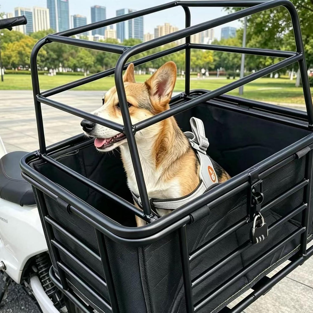 Motorcycle Dog Carrier with Mounting Bracket with Lid and Inner Liner Bag