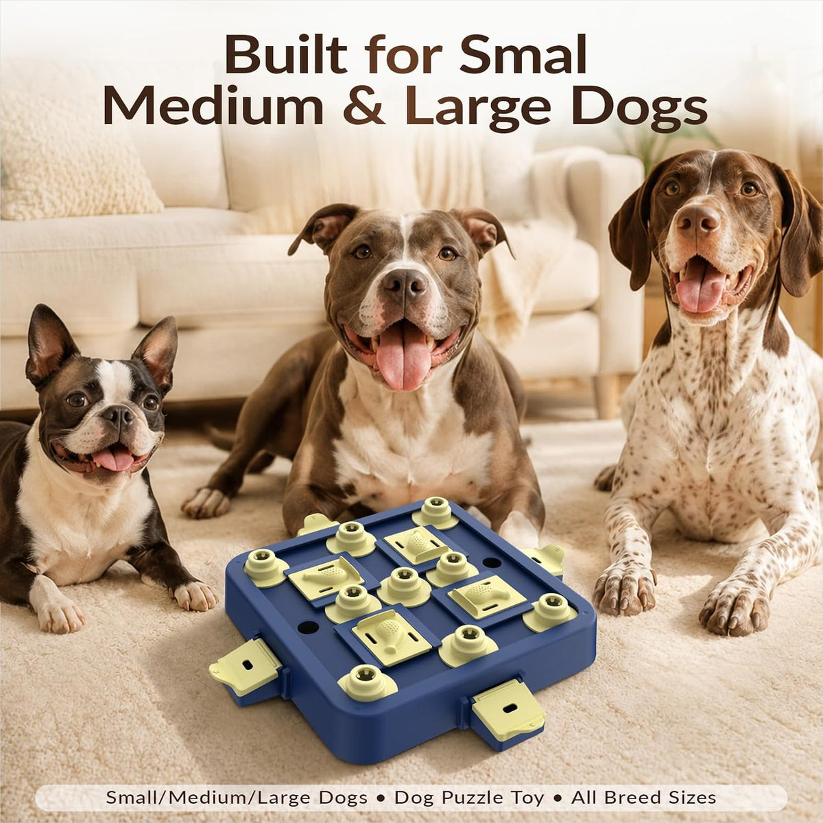 Dog Chess Puzzle Toy, 3-Levels, Mental Stimulation for Smart Dogs