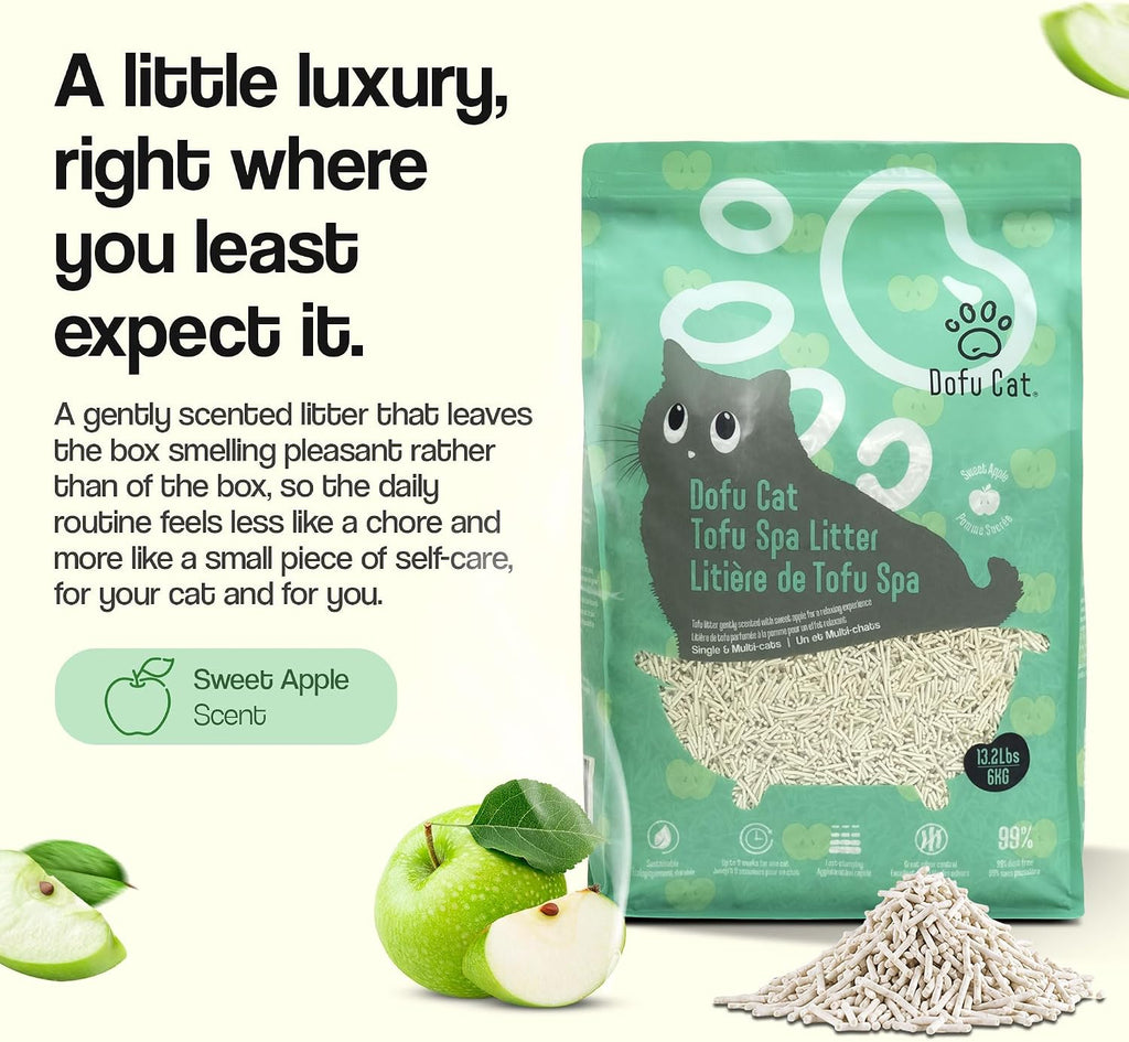 Tofu Spa Cat Litter, Sweet Apple Scented Pellets, 13.2 lb