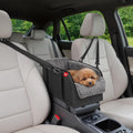BurgeonNest Center Console Dog Car Seat for Small Pets to 11lbs, Grey
