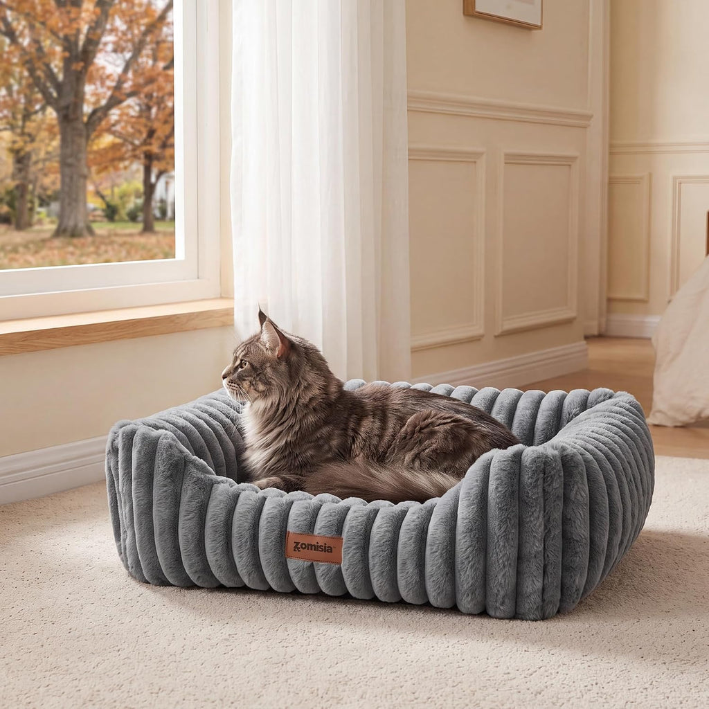 Orthopedic Large Cat Bed with Removable Washable Cover, 25x21''