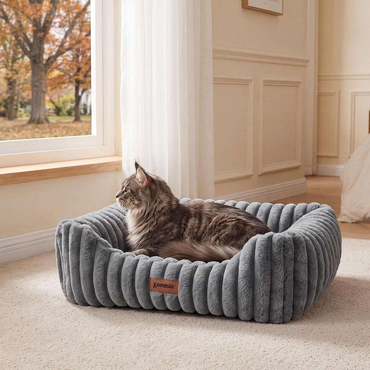 Orthopedic Large Cat Bed with Removable Washable Cover, 25x21''