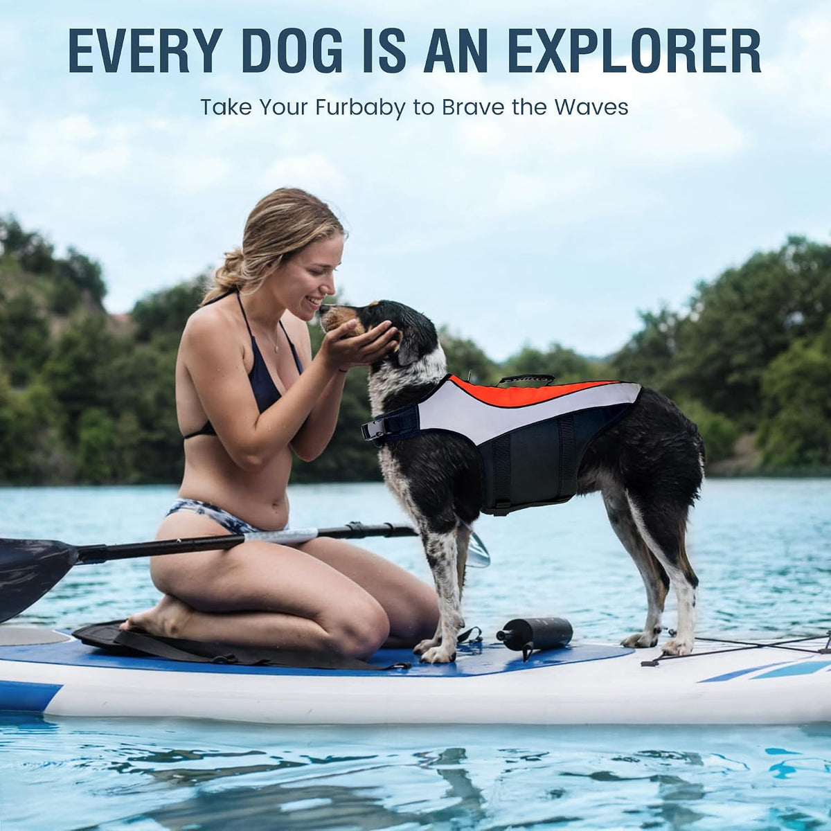 Large Dog Life Jacket XXL, Swimming Vest with Rescue Handle
