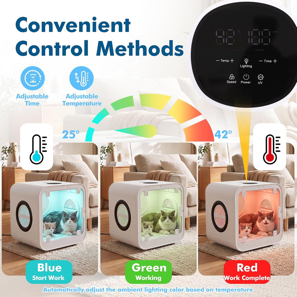 Grepatio Automatic Pet Dryer Box, 70L Pet Dryer for Small Dog and Cat