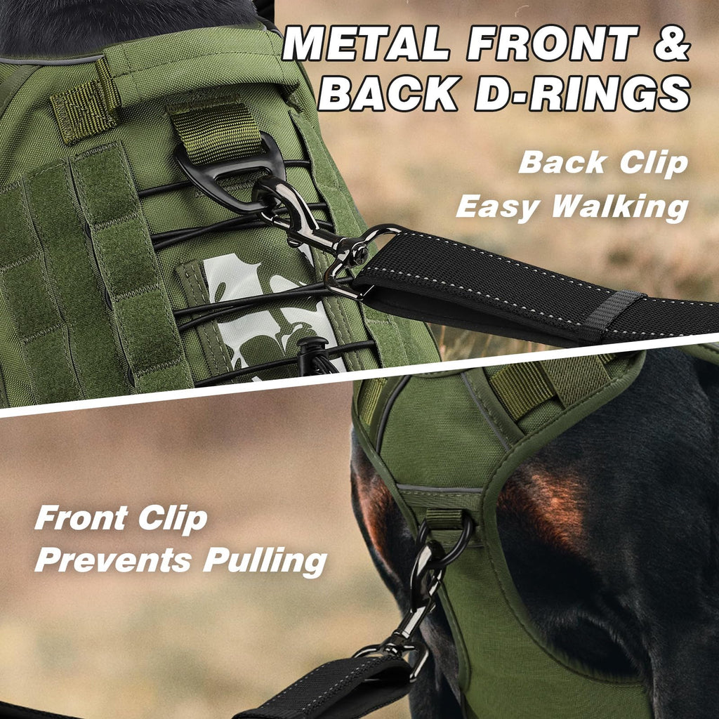 WINGOIN Tactical Dog Harness for Large Dogs,No Pull Heavy Duty Dog Harness