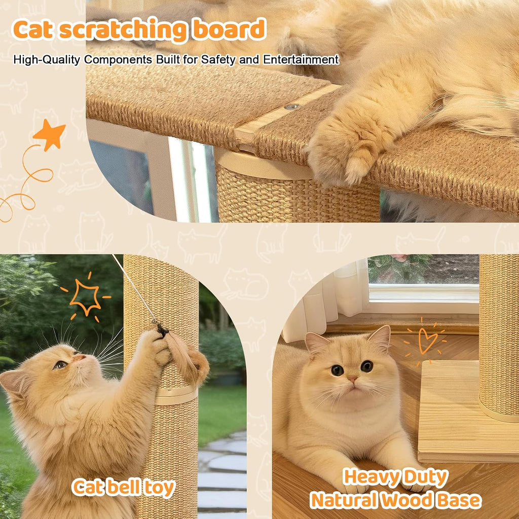 54" Tall Cat Scratching Post with Window Perch
