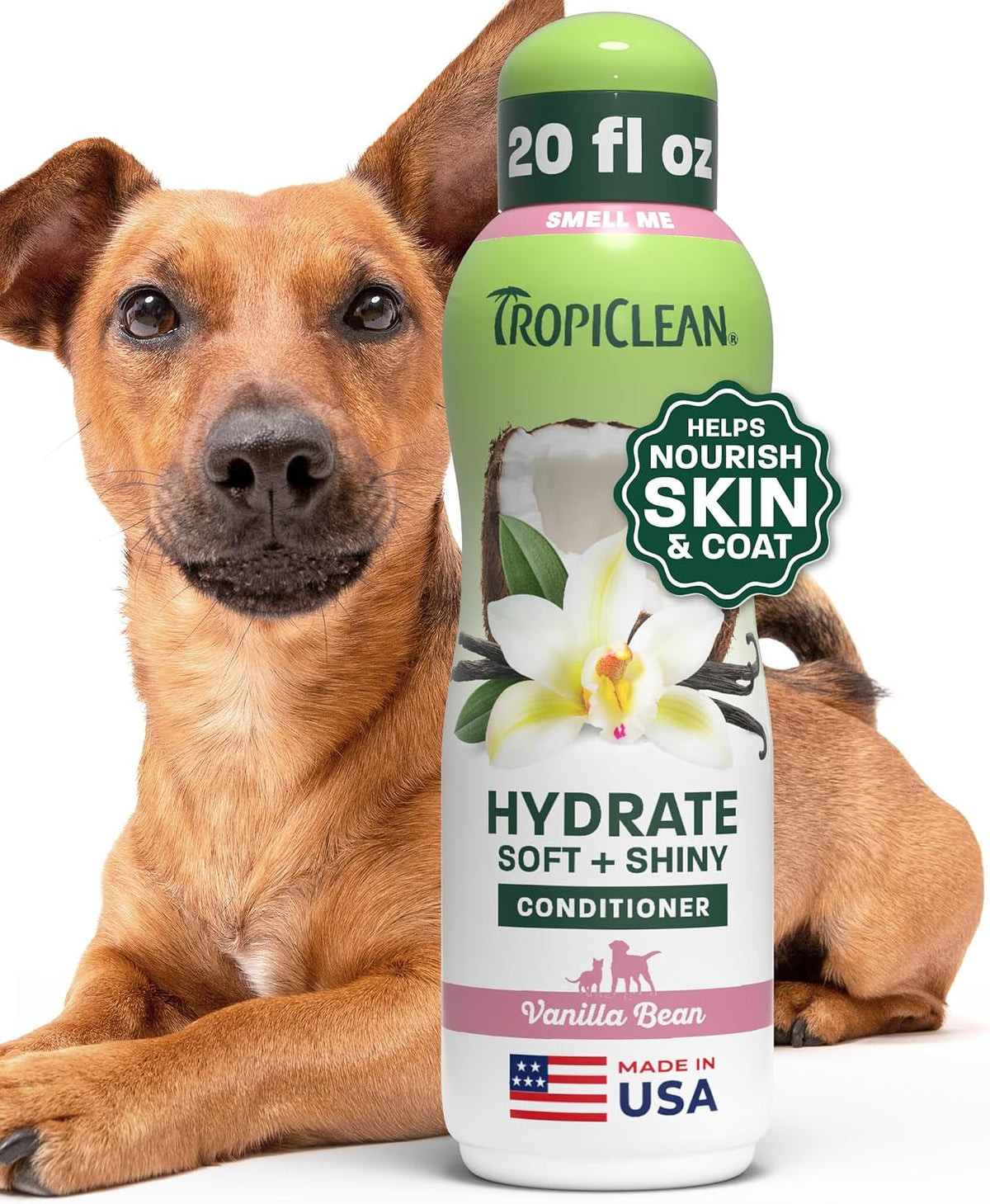 TropiClean Moisturizing Dog Conditioner, Vanilla Bean Scent, 20oz