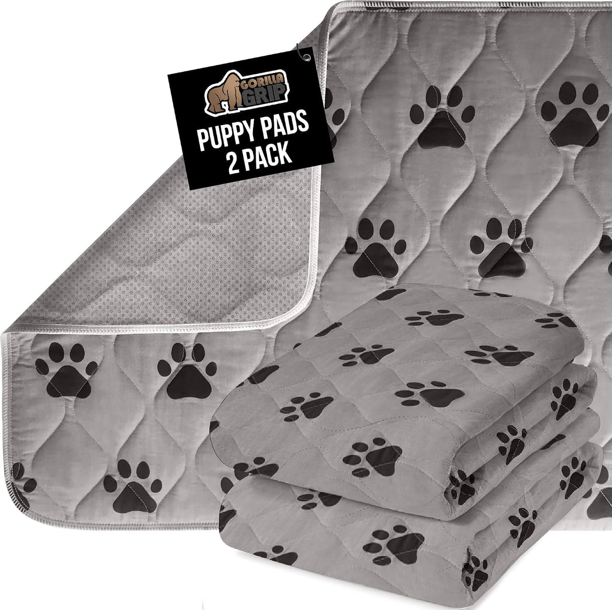 GORILLA GRIP Washable Puppy Pads, Slip Resistant Dog Crate Mat, 46x28